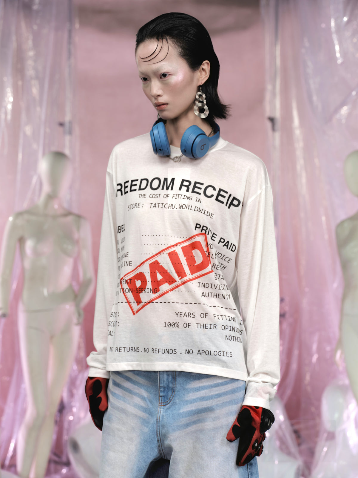 LABEL Receipt Printed Long Sleeve TShirt
