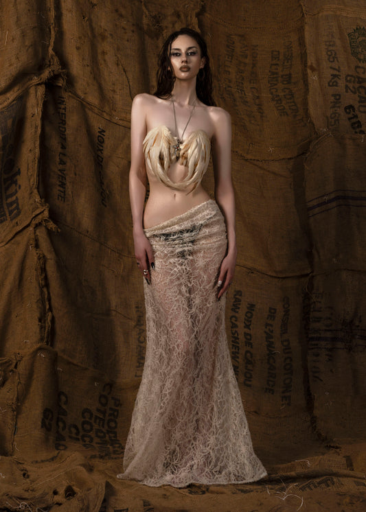 Mother See Through Maxi Skirt