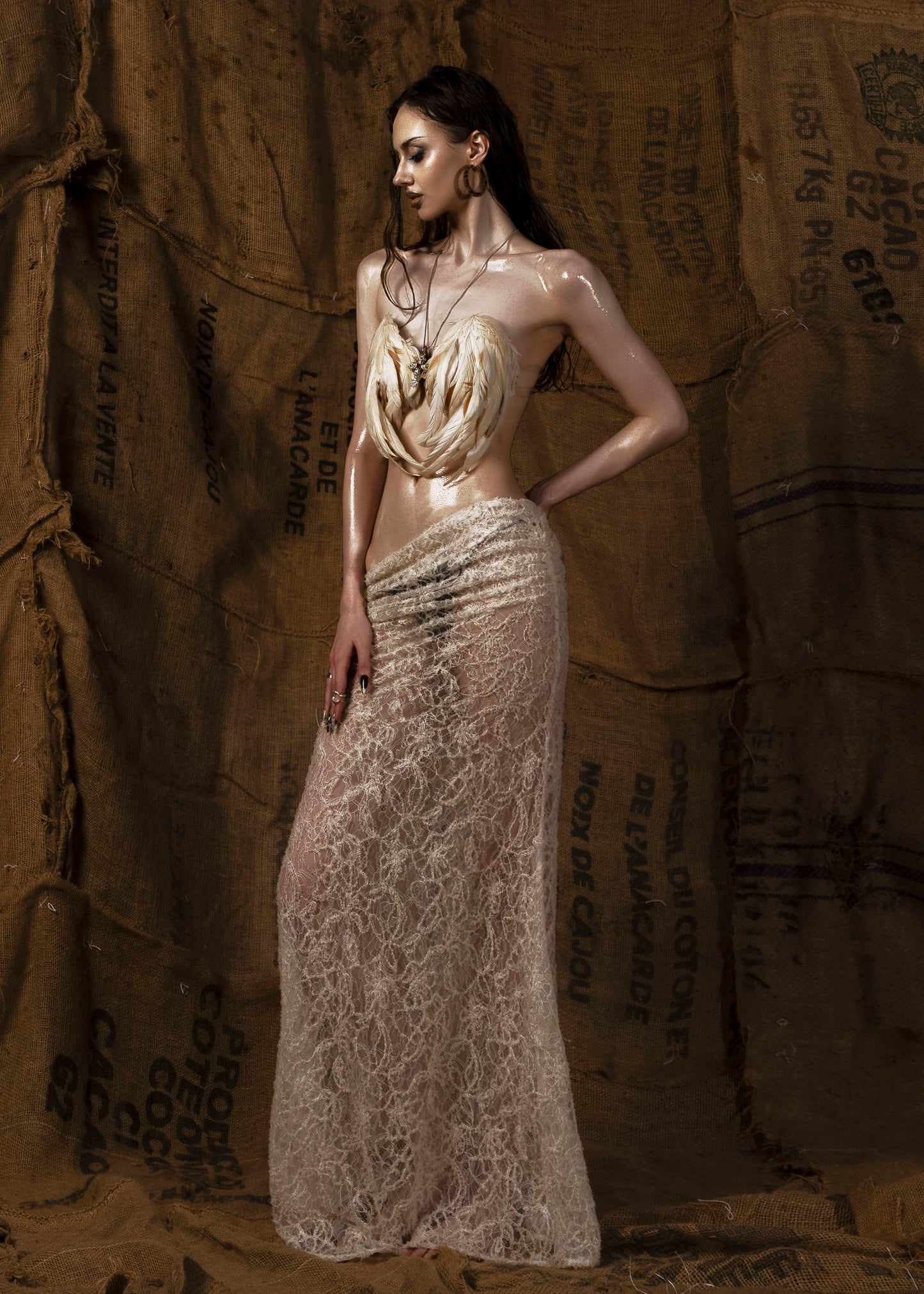 Mother See Through Maxi Skirt