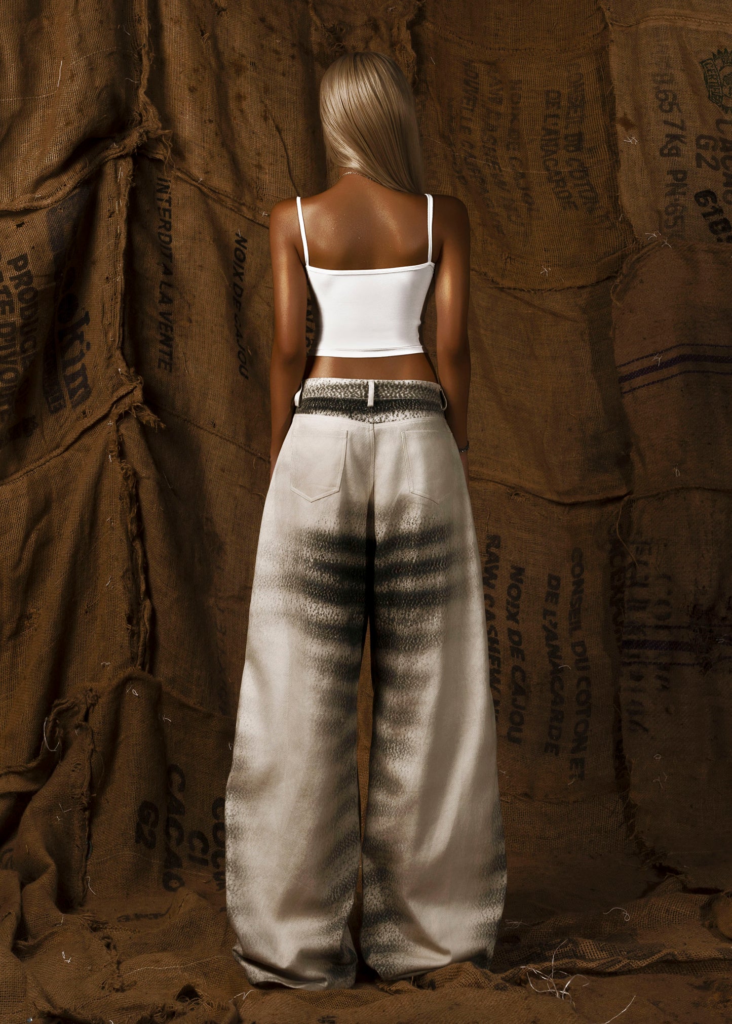 Mother Scratches Printed Jeans