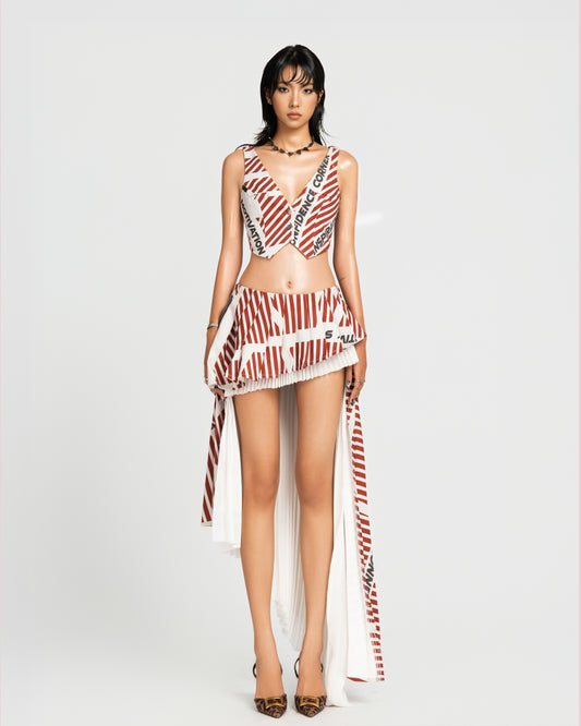 MAP Striped Cropped Gilet