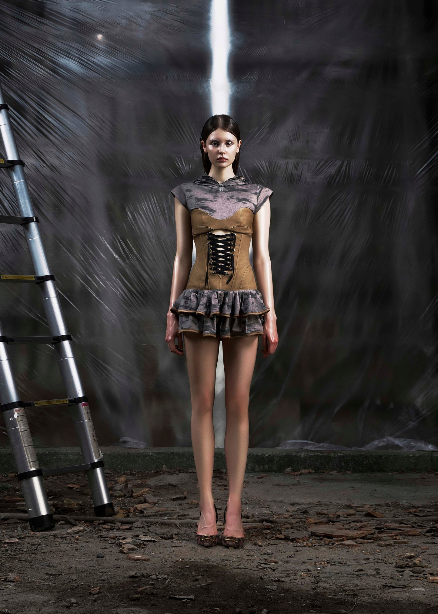 NONE Hoodie Corset Dress