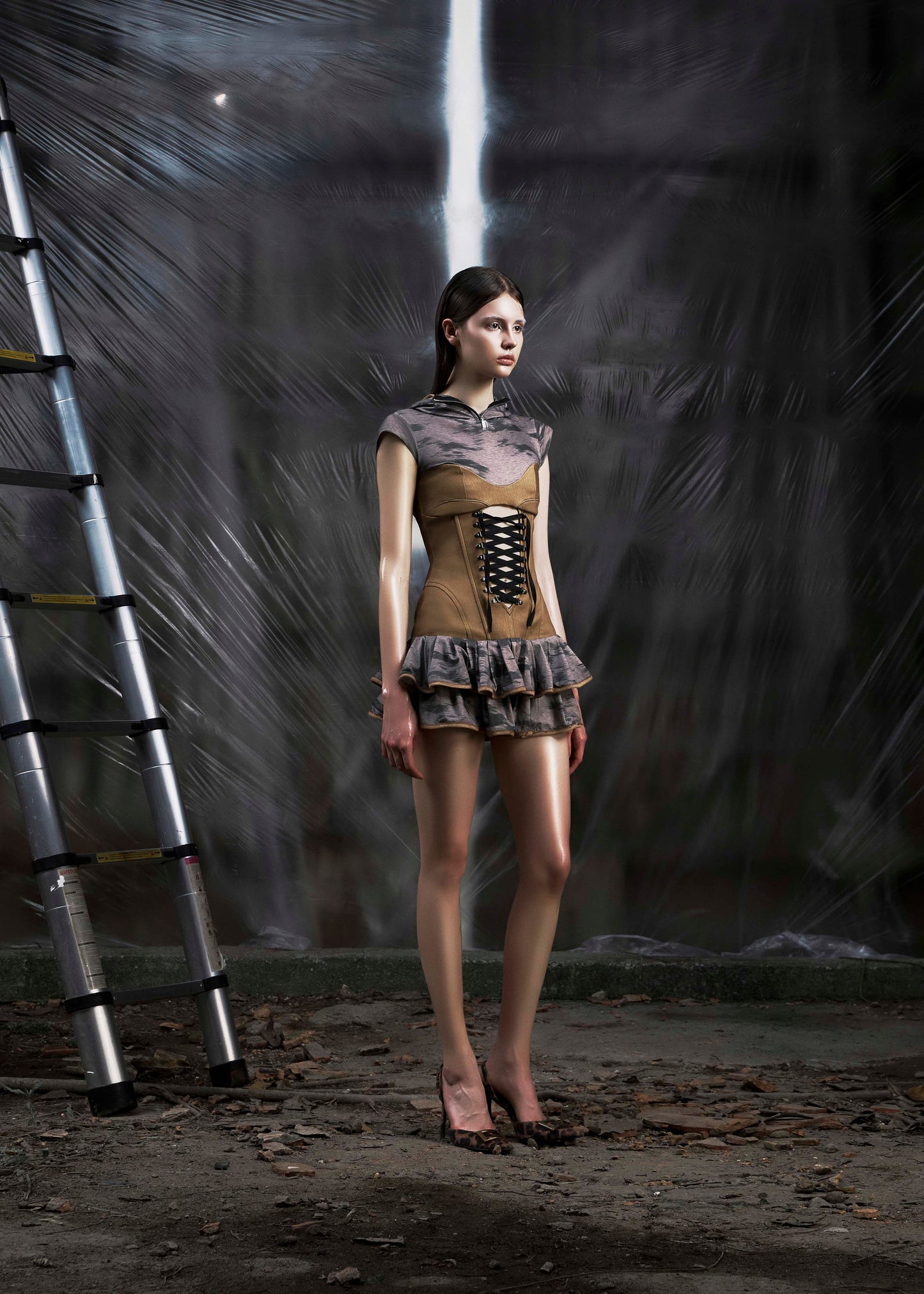 NONE Hoodie Corset Dress