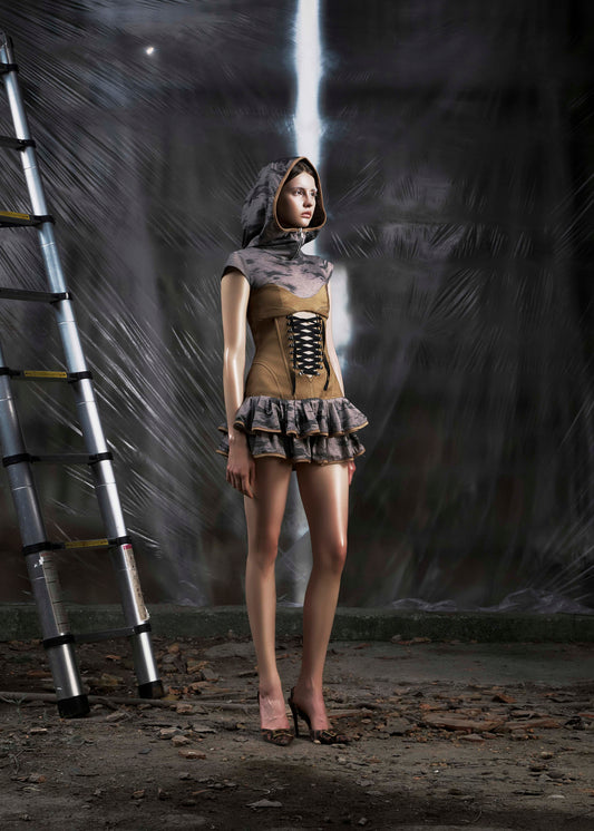 NONE Hoodie Corset Dress