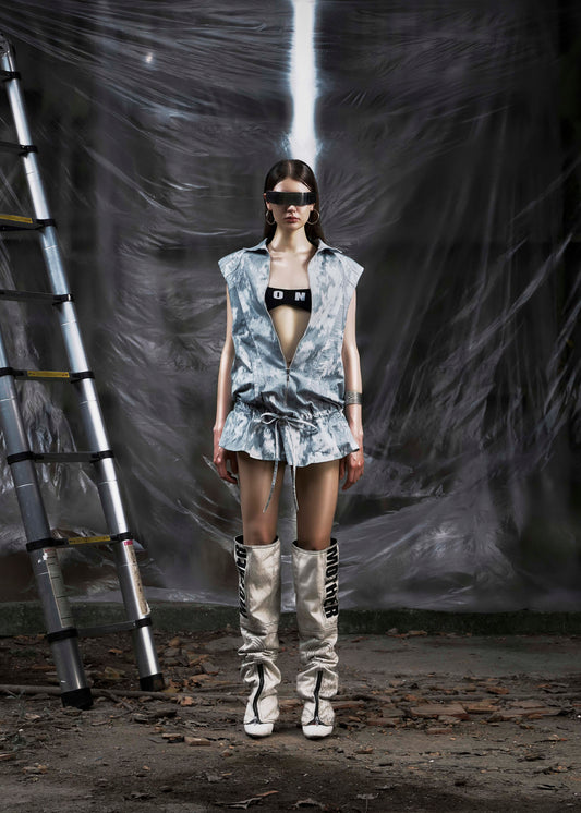 NONE Sleeveless Drop Waist Dress