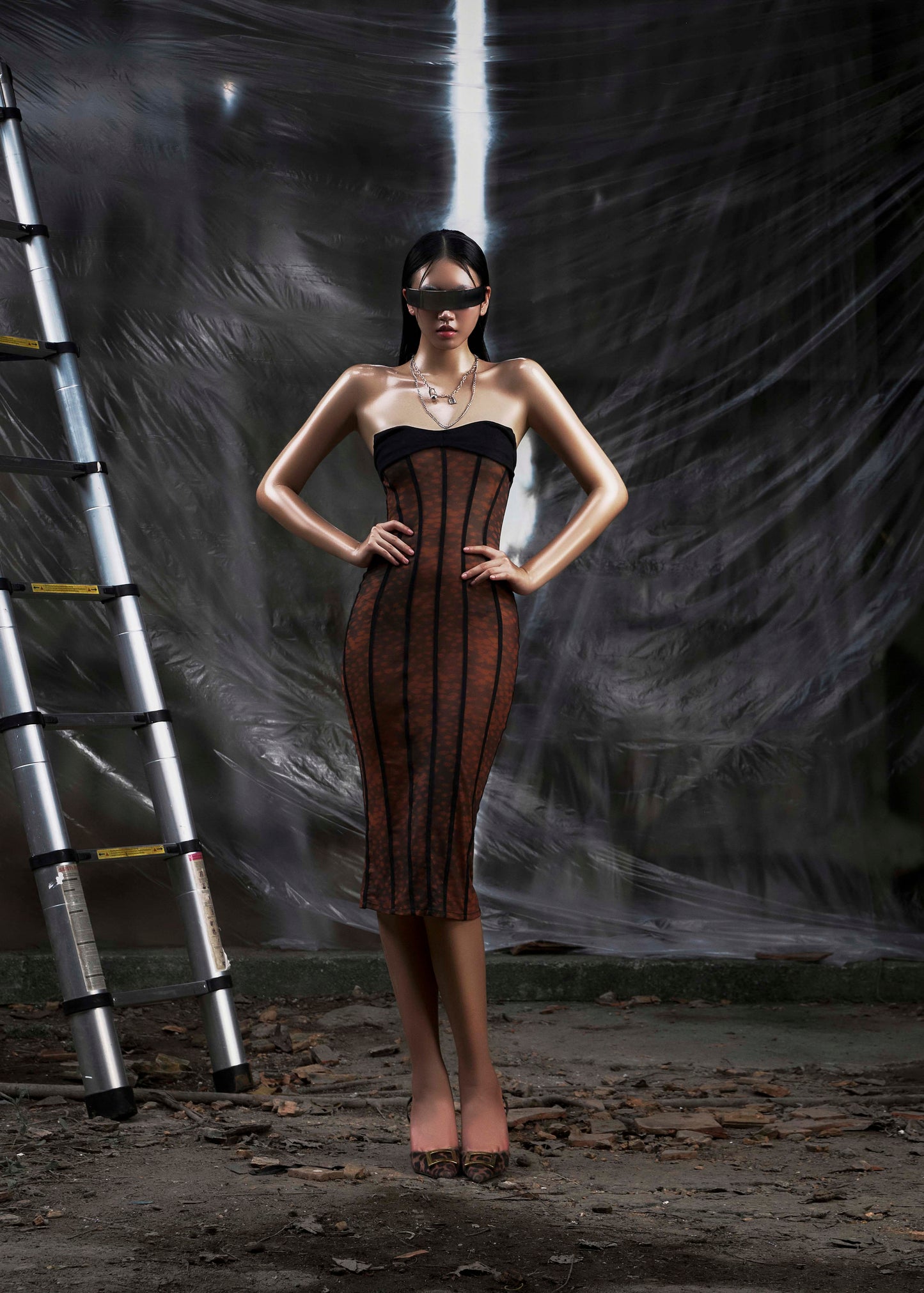 NONE Midi Mesh Dress
