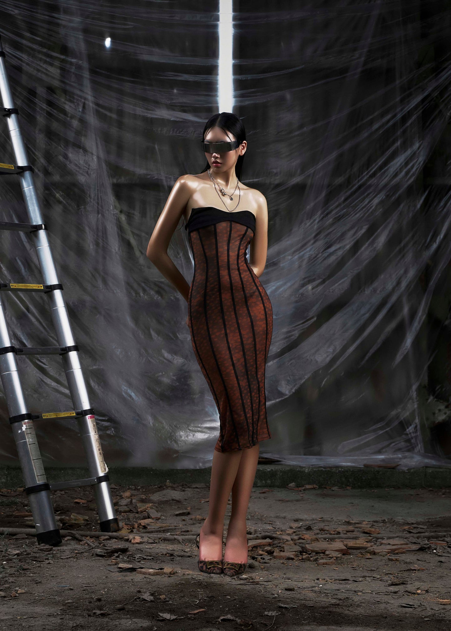 NONE Midi Mesh Dress