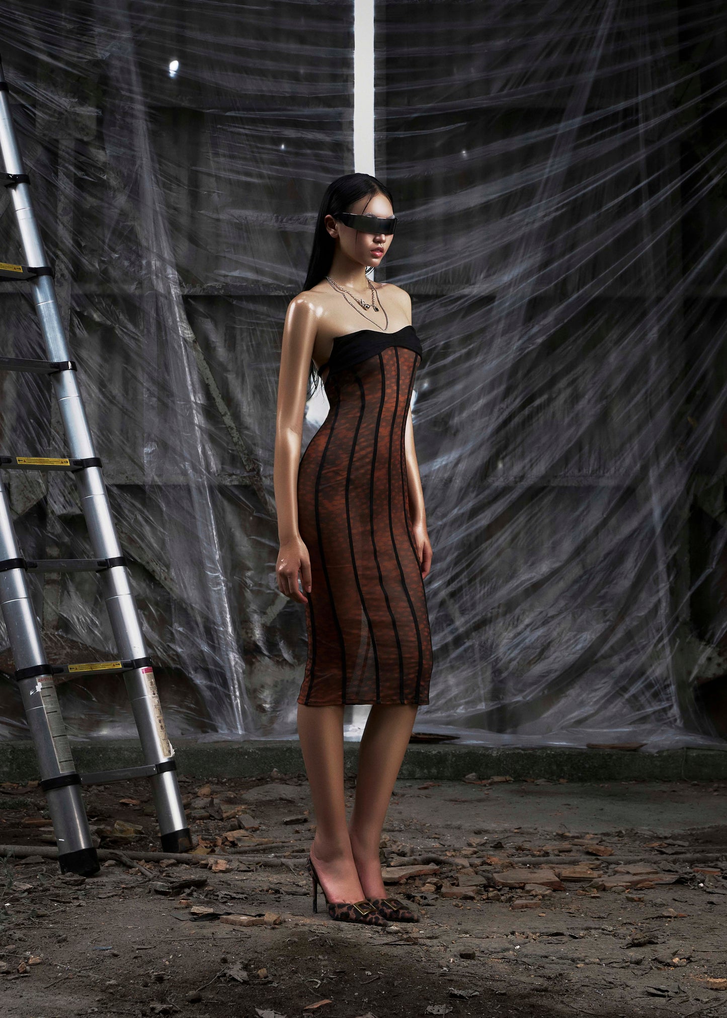 NONE Midi Mesh Dress