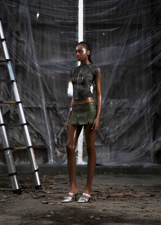 NONE Raglag Mesh Top