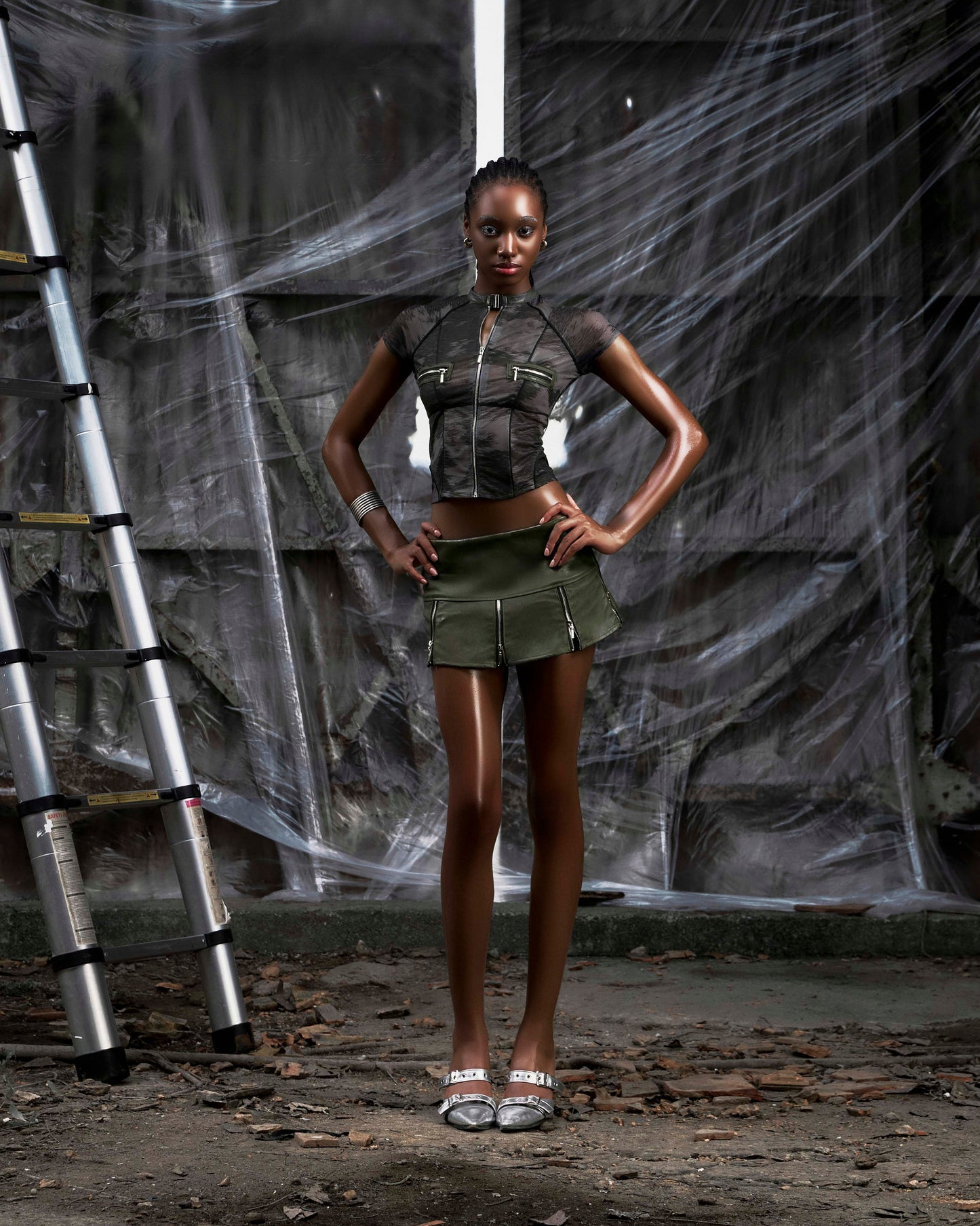 NONE Raglag Mesh Top
