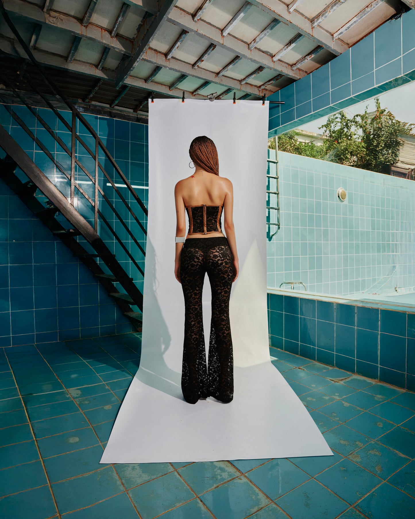 BAE Black Lace Flared Pants