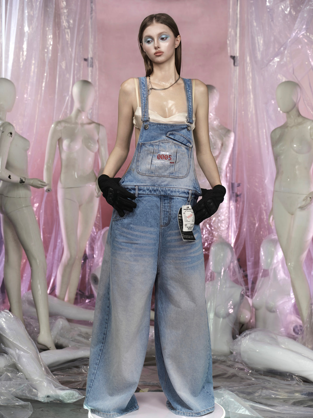 LABEL Blue Denim Overalls