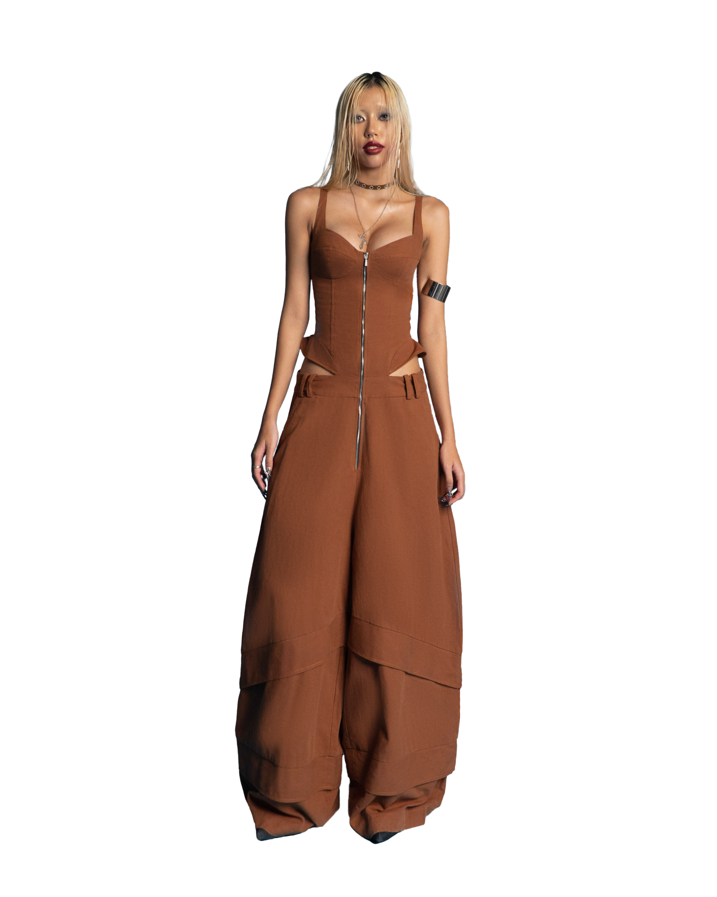 Puzzle Cupped & Wide Long Leg Jumpsuit