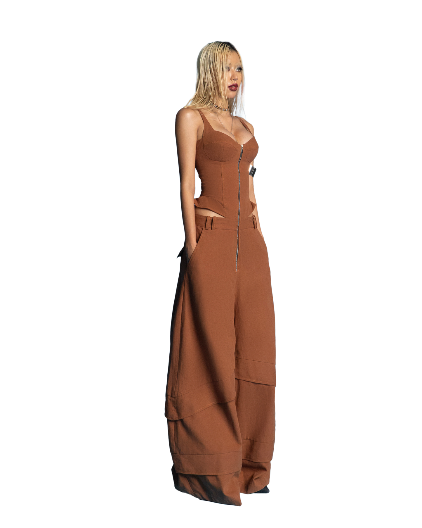 Puzzle Cupped & Wide Long Leg Jumpsuit