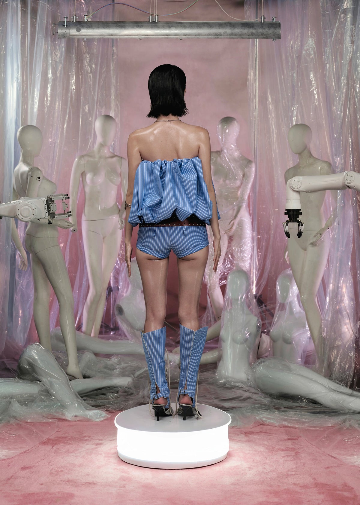 LABEL Strapless Bubble Playsuit