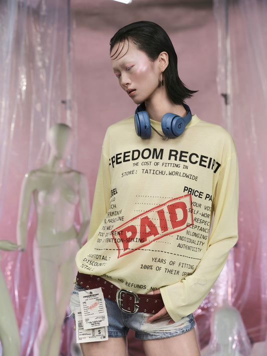 LABEL Receipt Printed Long Sleeve TShirt