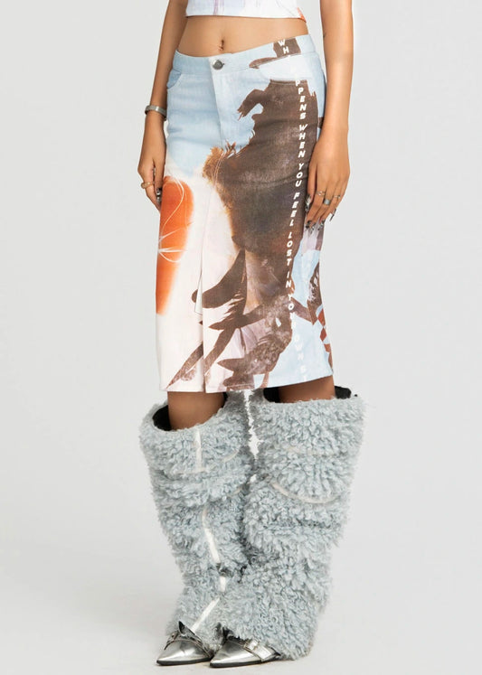 MAP Printed Midi Skirt