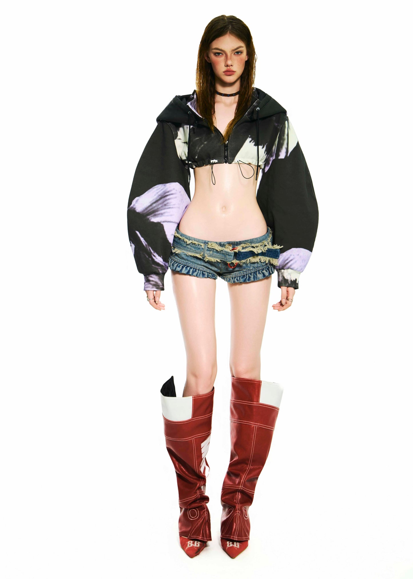 BONG Purple Blooms 2 in 1 Hoodie Skirt