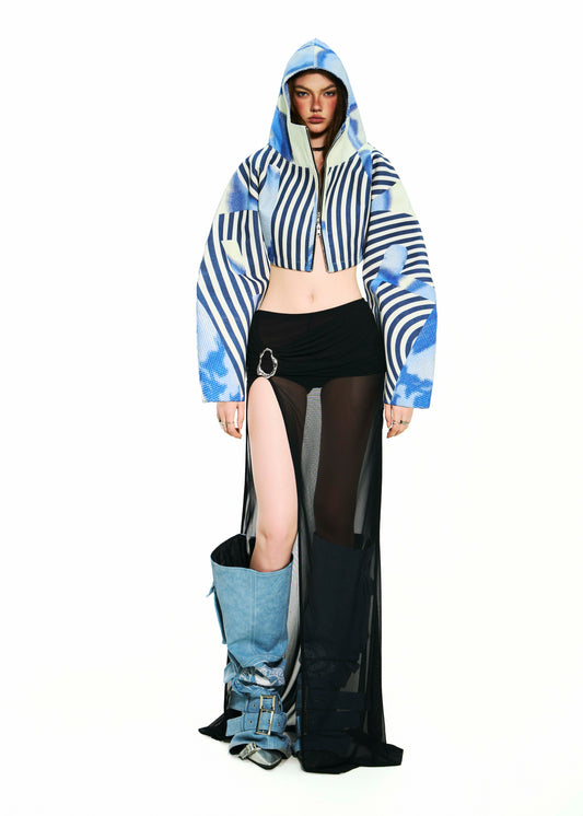 BONG Striped And Dots Oversized Jacket