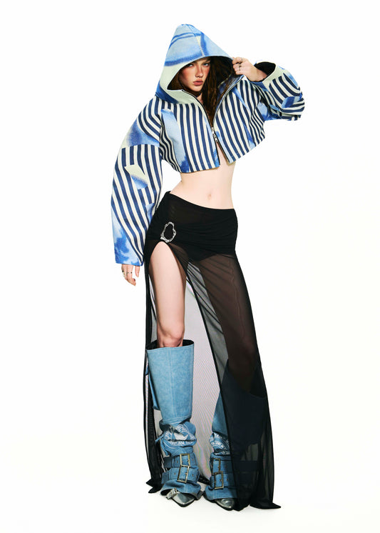 BONG Split Mesh Maxi Skirt