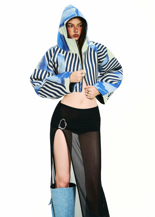 BONG Striped And Dots Oversized Jacket
