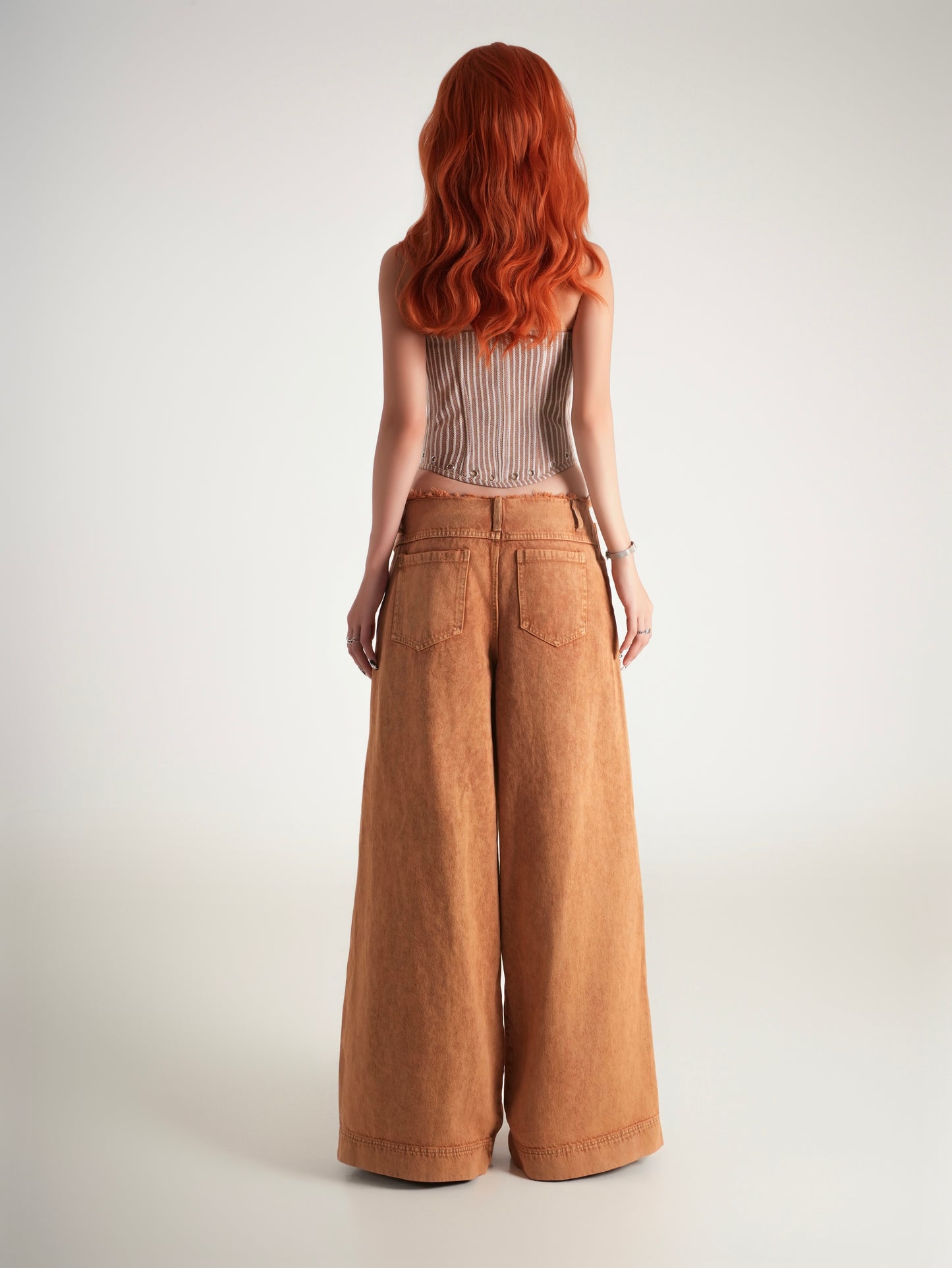 Error Washed Brown Big Pant Denim