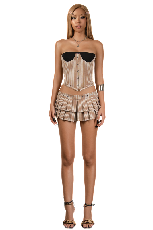 POP Striped Metal Clasps Corset