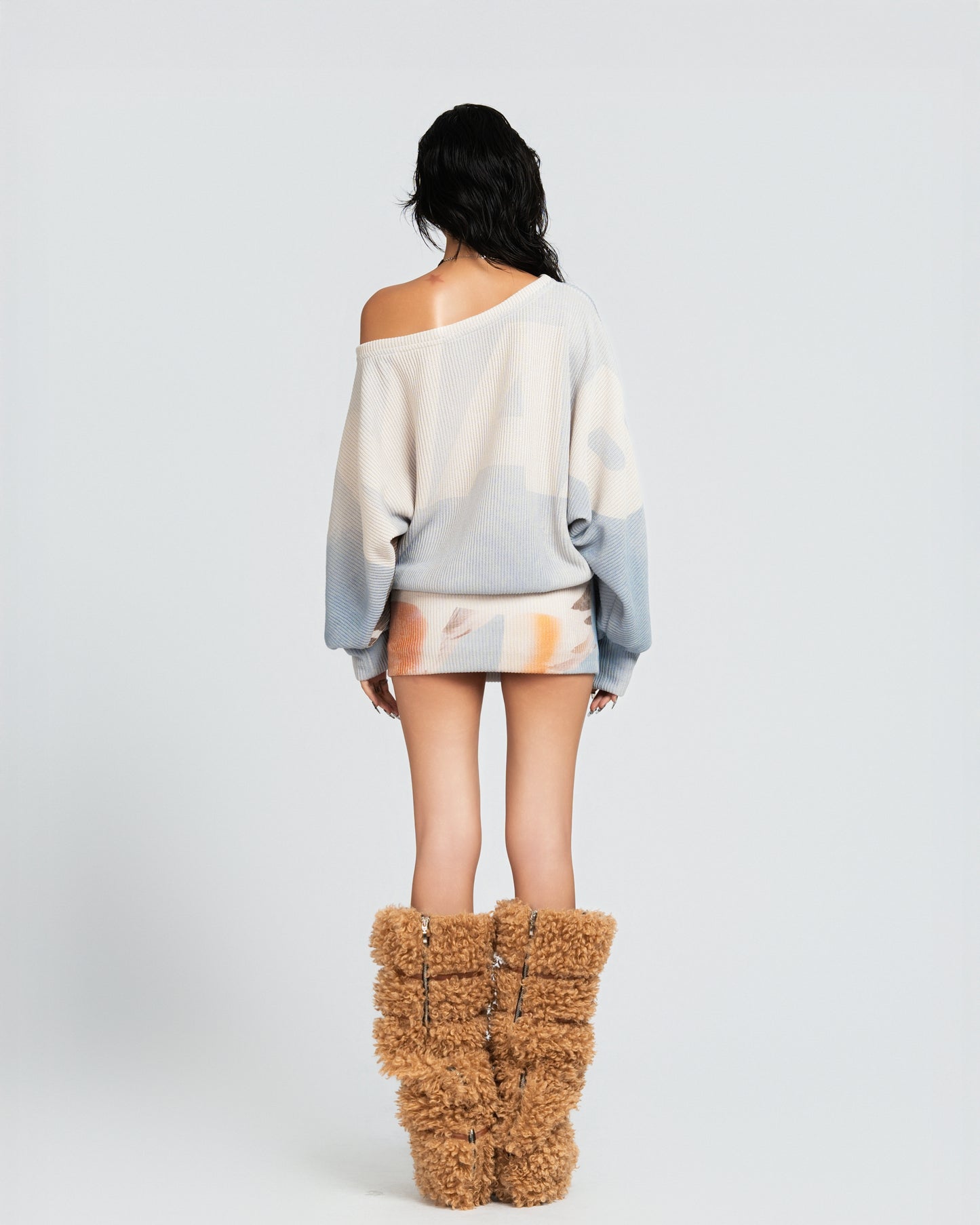 MAP Knit Batwing Sleeve Mini Dress