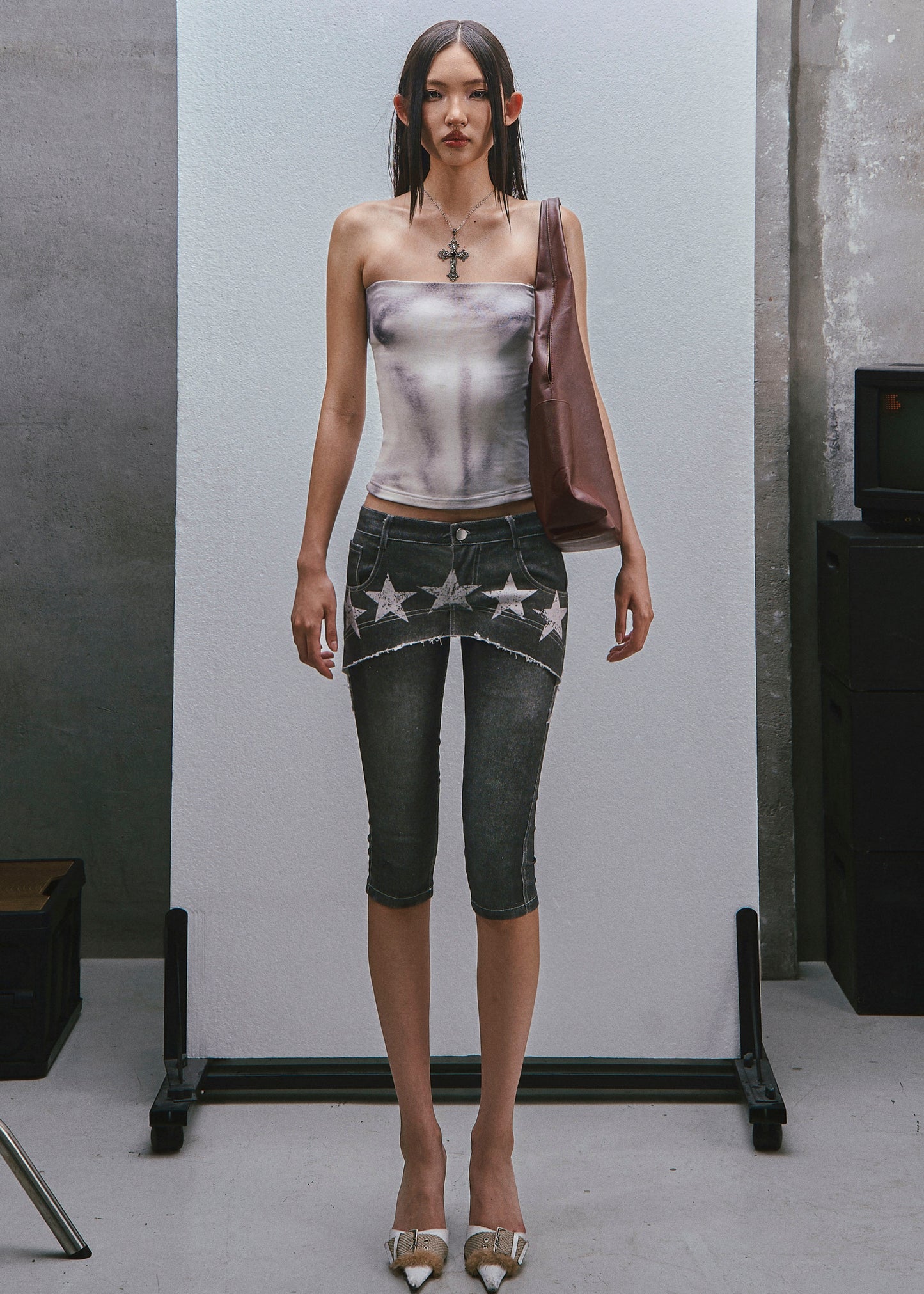 RAW Stars Printed Capri Jeans