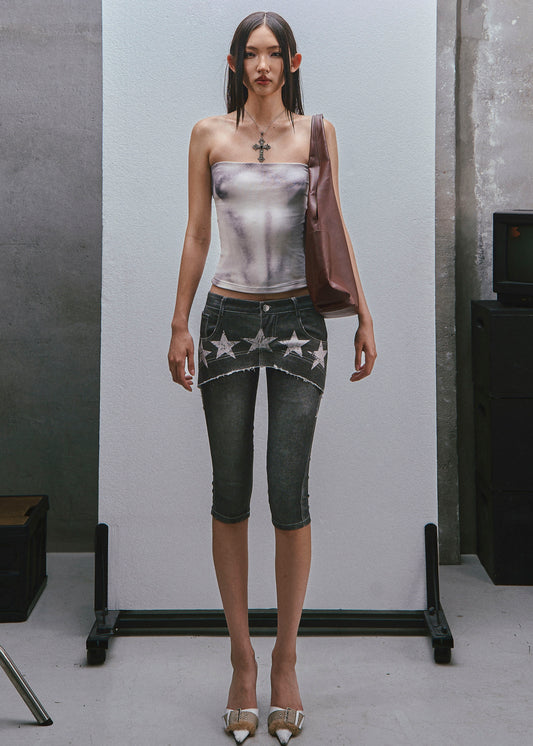 RAW Stars Printed Capri Jeans