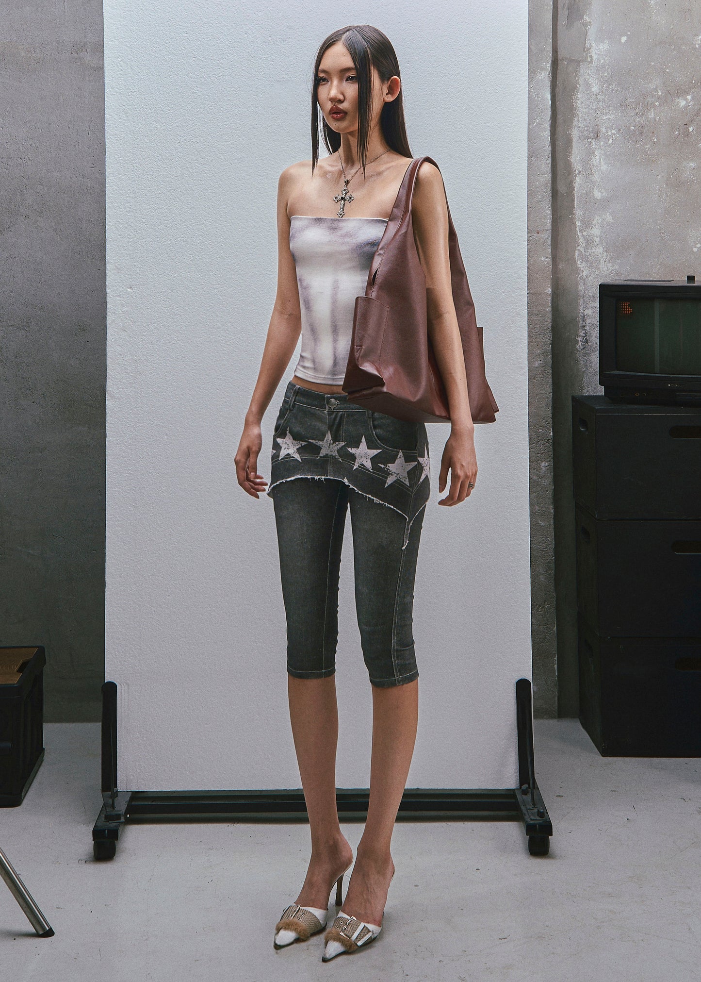 RAW Stars Printed Capri Jeans