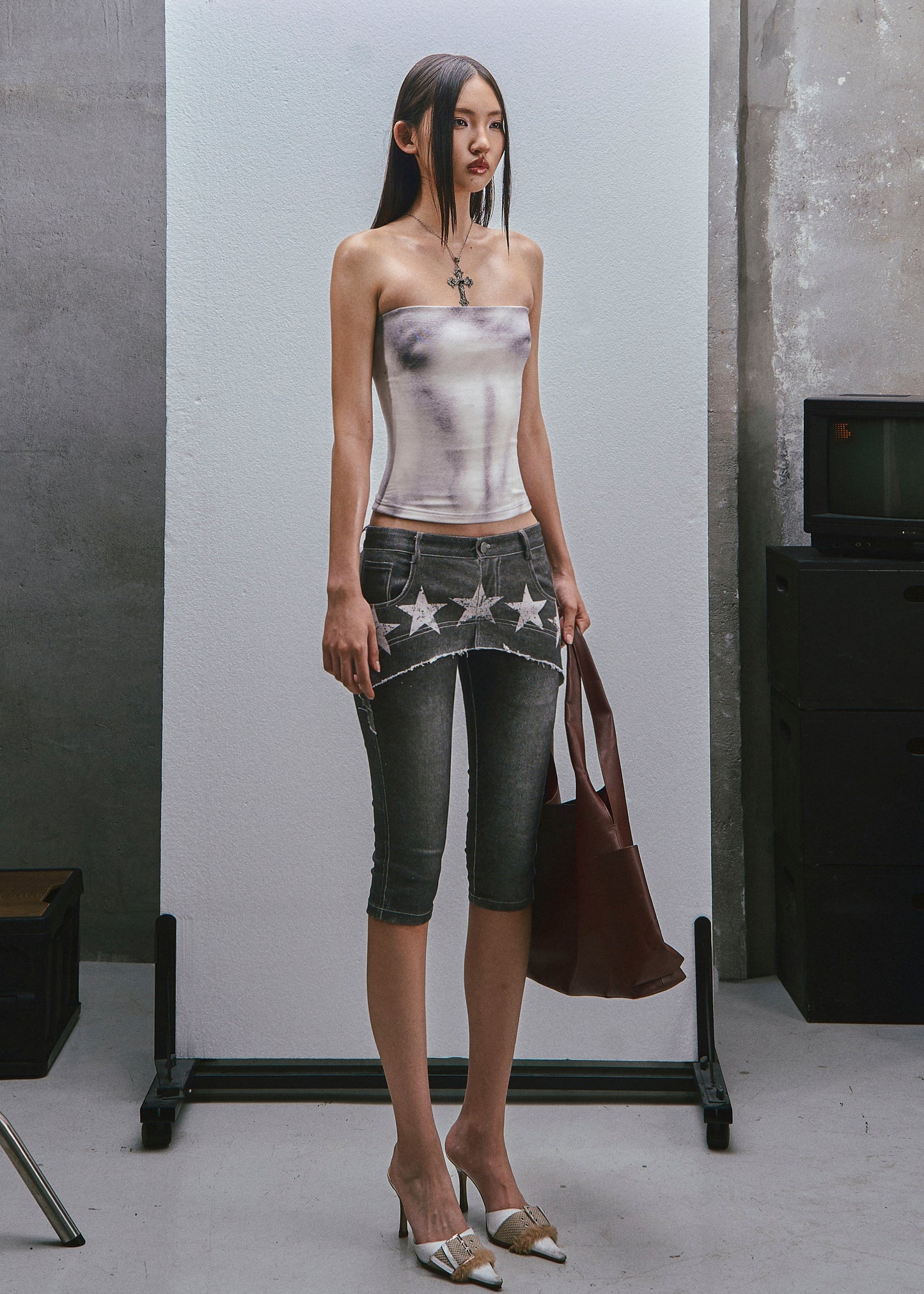 RAW Stars Printed Capri Jeans