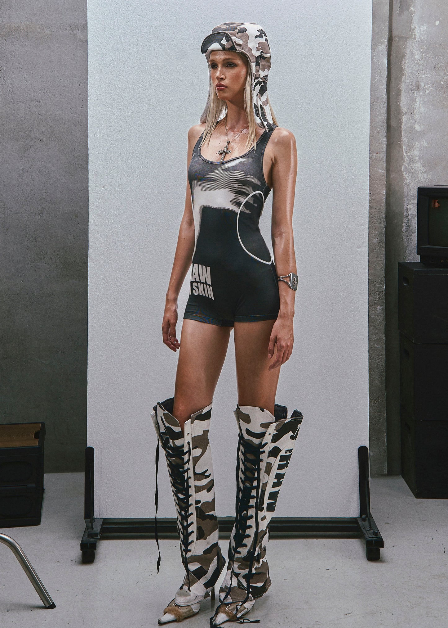 RAW Printed Tank Playsuit
