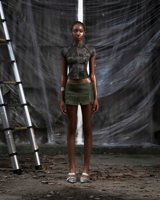 NONE Raglag Mesh Top