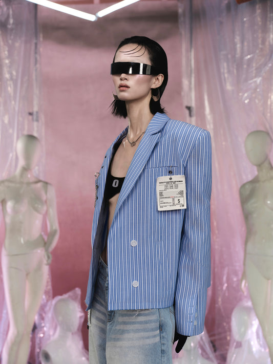 LABEL Striped Blazer