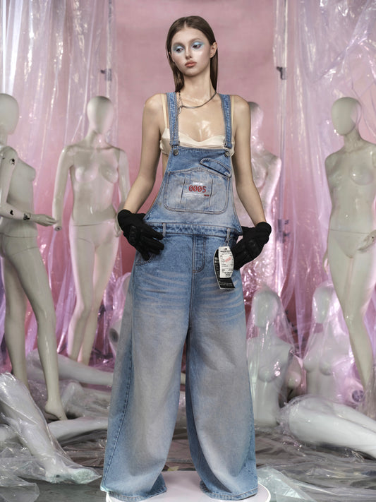 LABEL Blue Denim Overalls