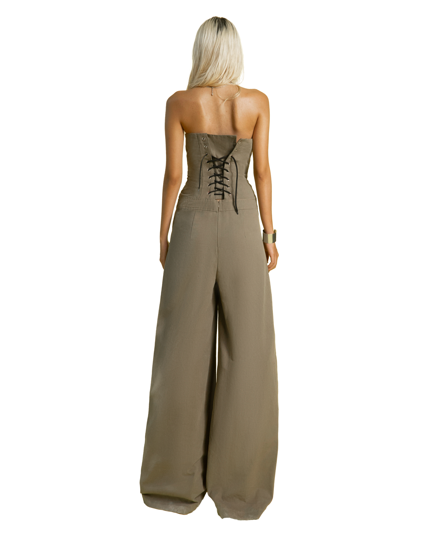 Puzzle Double Breasted Strapless Jumpsuit