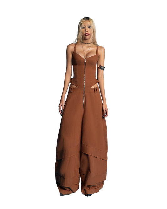 Puzzle Cupped & Wide Long Leg Jumpsuit