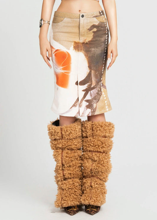 MAP Printed Midi Skirt